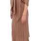 Lamberto Petri Elegant Brown Silk Shift Dress