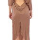 Lamberto Petri Elegant Brown Silk Shift Dress
