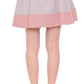 Comeforbreakfast Pink Gray Mini Short Pleated Skirt