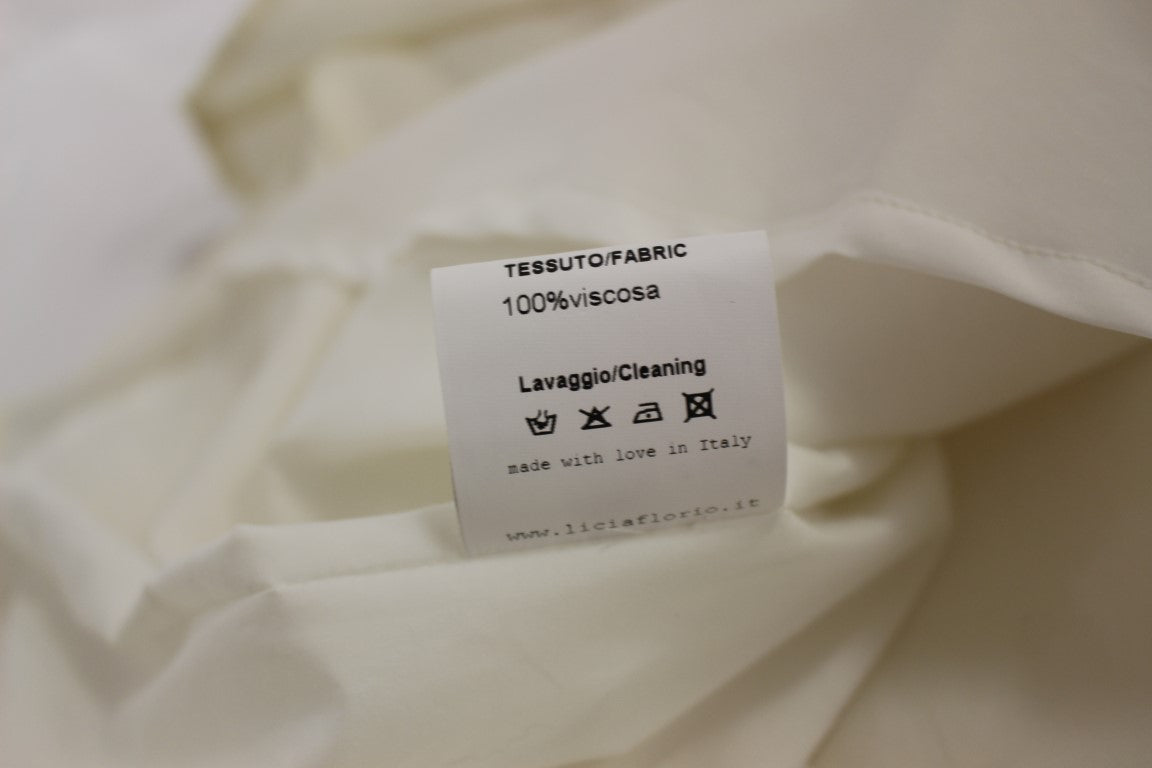 Licia Florio White Halterneck Knee Length Tea Dress