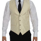 Dolce & Gabbana Sophisticated Beige Polka Dotted Blazer & Vest