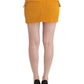 Costume National Yellow corduroy mini skirt