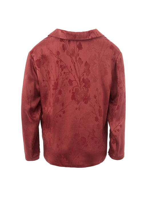Lardini Elegant Bordeaux Print Buttoned Shirt Top