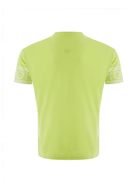 Kenzo Yellow Cotton T-Shirt with Contrasting Logo on Sleeves