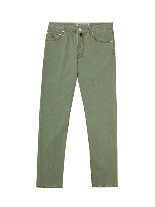Jacob Cohen Elegant Washed Green Regular Fit Jeans