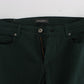 Ermanno Scervino Green Cotton Denim Stretch Straight Fit Jeans