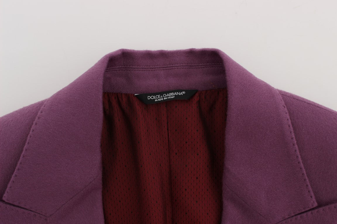 Dolce & Gabbana Purple Cashmere Slim Fit Blazer Jacket