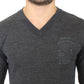 Ermanno Scervino Gray Wool Blend V-neck Pullover Sweater