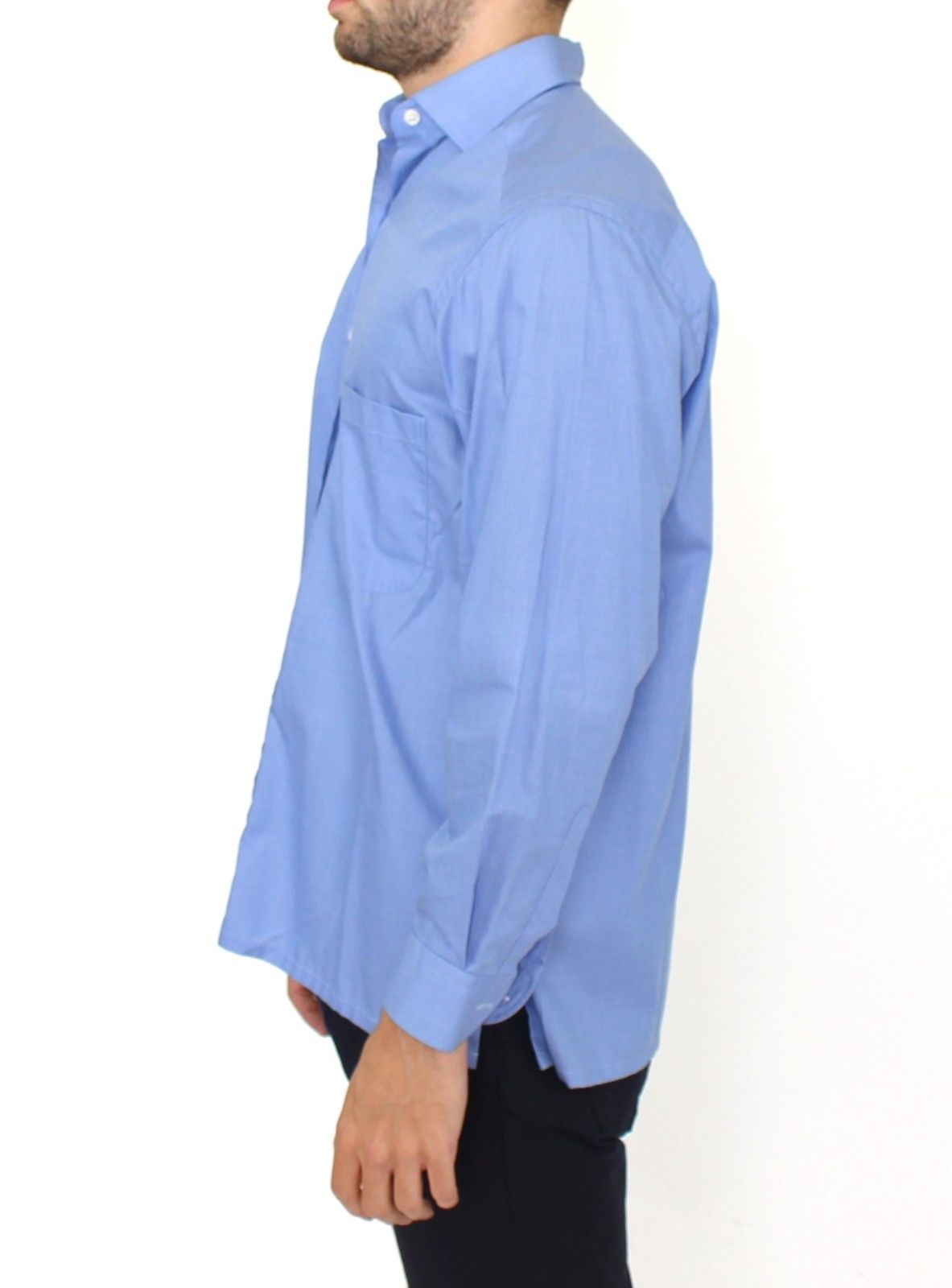 Ermanno Scervino Blue Cotton Dress Classic Fit Shirt