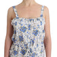 Ermanno Scervino Beachwear Blue Floral Beach Mini Dress Short