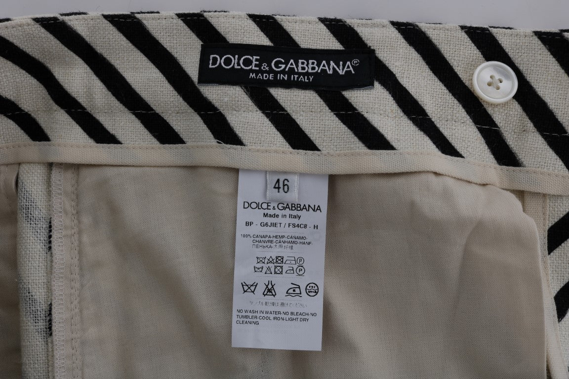Dolce & Gabbana Striped Hemp Casual Shorts