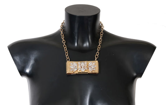 Dolce & Gabbana Elegant Gold Crystal Statement Choker