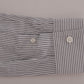 Frankie Morello White Blue Striped Casual Cotton Regular Fit Shirt