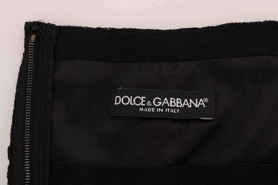 Dolce & Gabbana Elegant Floral Lace A-Line Mini Skirt