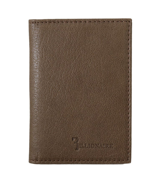 Billionaire Italian Couture Elegant Leather Men's Wallet in Brown
