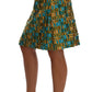 Dolce & Gabbana Elegant Green Jacquard High Waist Skirt