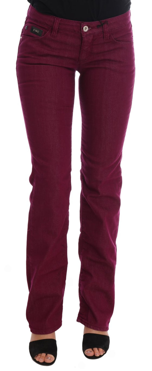 Costume National Sleek Red Straight Fit Luxury Jeans