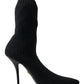 Dolce & Gabbana Elegant Black Viscose Mid-Calf Boots