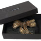 Dolce & Gabbana Gold Crystal Embellished Silk Bowtie