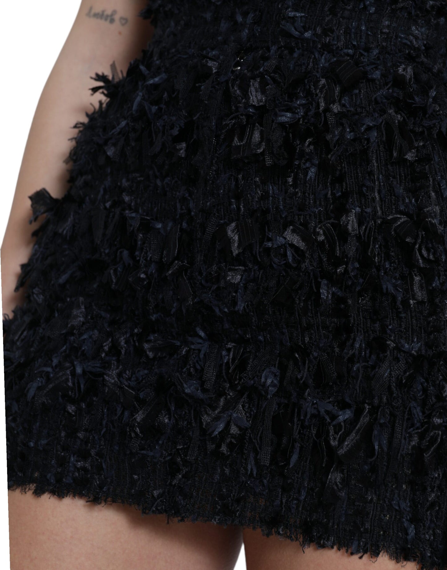 Dolce & Gabbana Elegant Textured High Waist Mini Skirt
