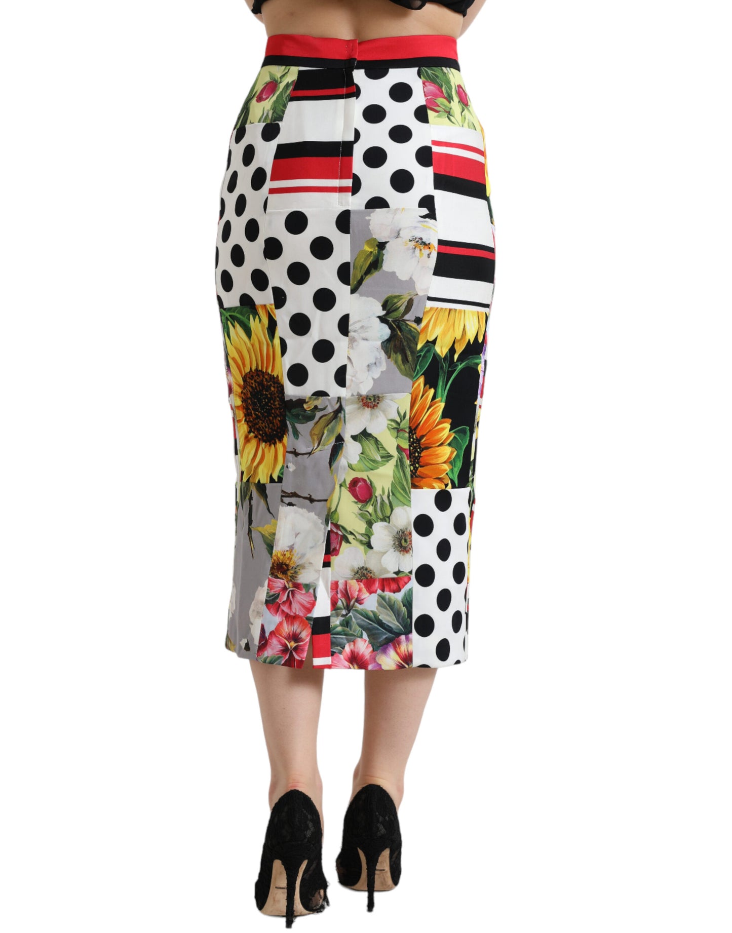 Dolce & Gabbana Glamorous High Waist Patchwork Midi Skirt