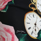 Dolce & Gabbana High Waist Silk Pencil Midi Skirt with Floral Print