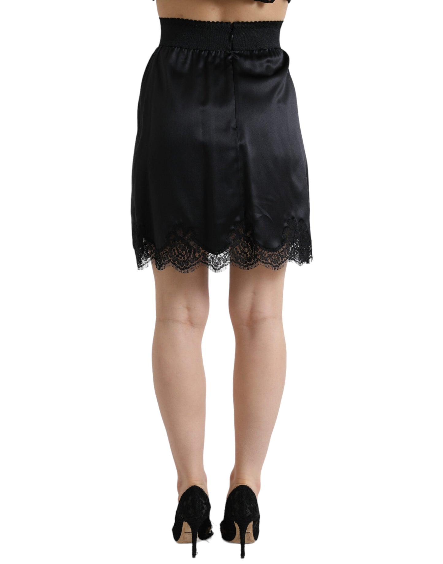 Dolce & Gabbana Elegant High Waist Lace Pencil Skirt
