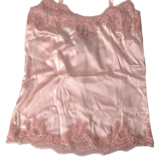 Dolce & Gabbana Antique Rose Lace Silk Camisole Top Underwear