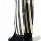 Dolce & Gabbana Black and White Striped Knee High Boots