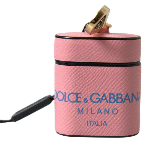 Dolce & Gabbana Chic Calf Leather Airpods Case in Pink