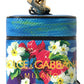 Dolce & Gabbana Chic Blue Floral Leather Airpods Case