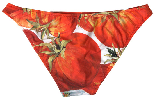 Dolce & Gabbana Orange Pumpkin Beachwear Bikini Bottom Swimwear