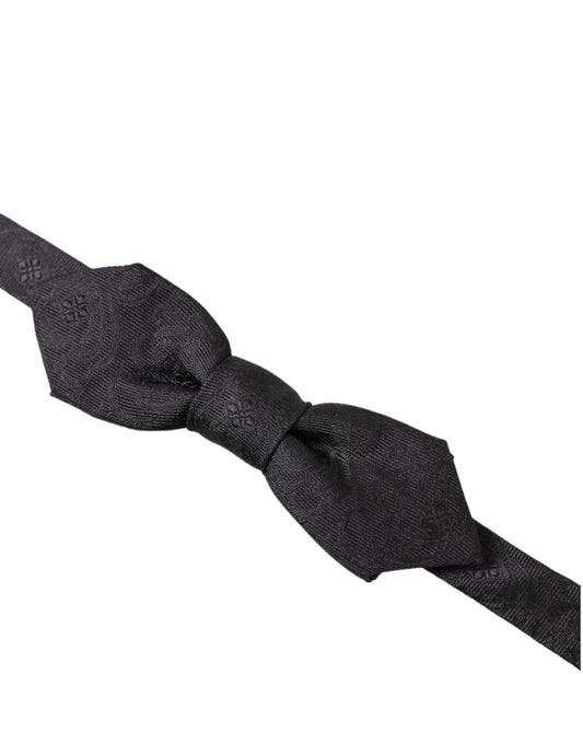 Dolce & Gabbana Elegant Black Fantasy Silk Bow Tie