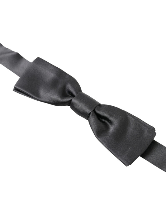 Dolce & Gabbana Elegant Dark Anthracite Silk Bow Tie