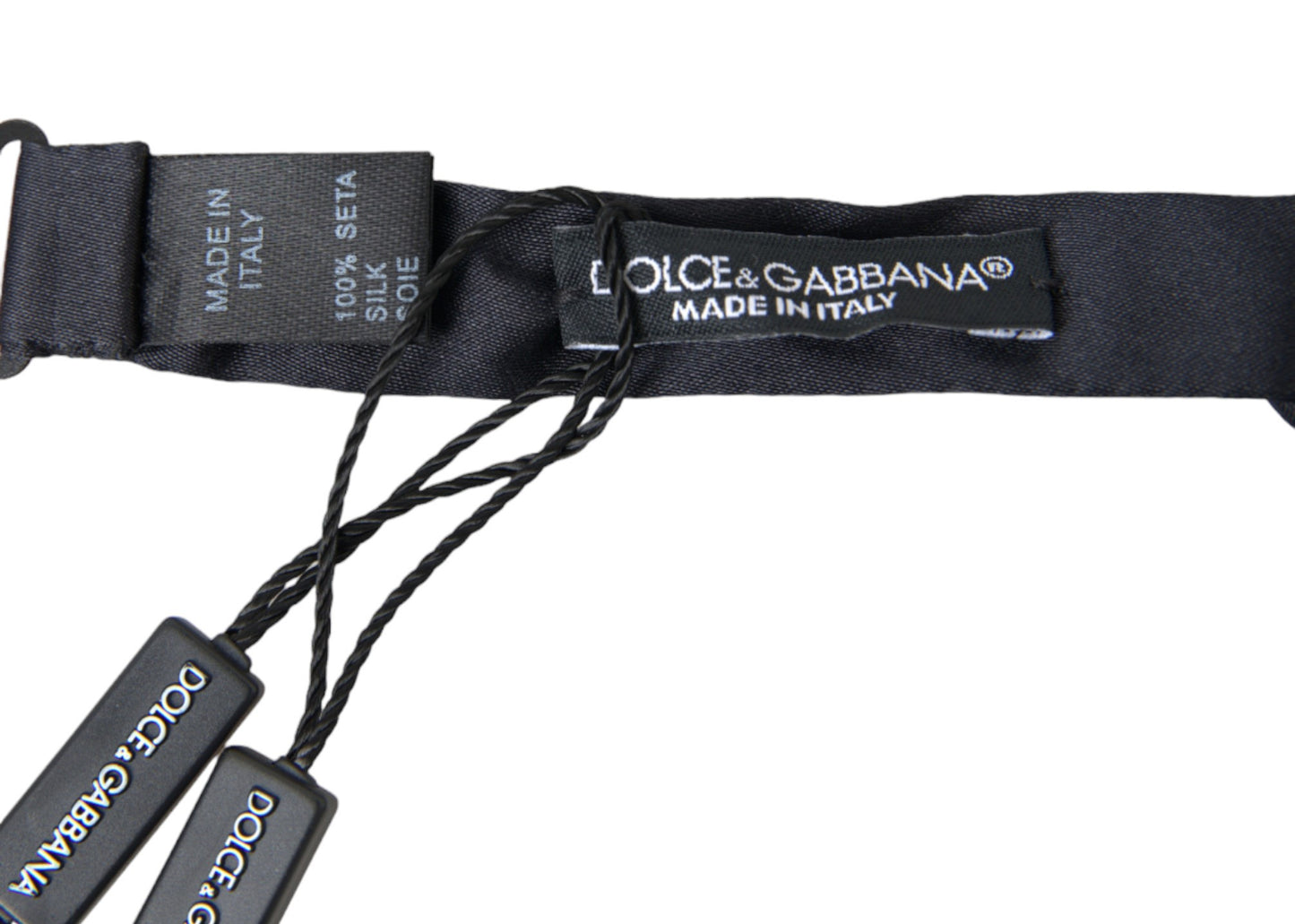 Dolce & Gabbana Elegant Dark Blue Silk Bow Tie