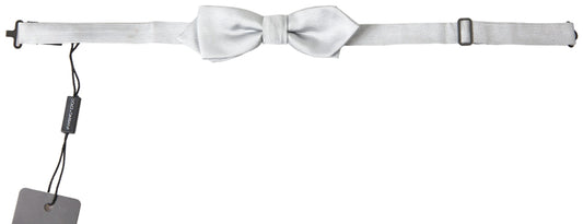 Dolce & Gabbana Elegant Silk Bow Tie in Grey