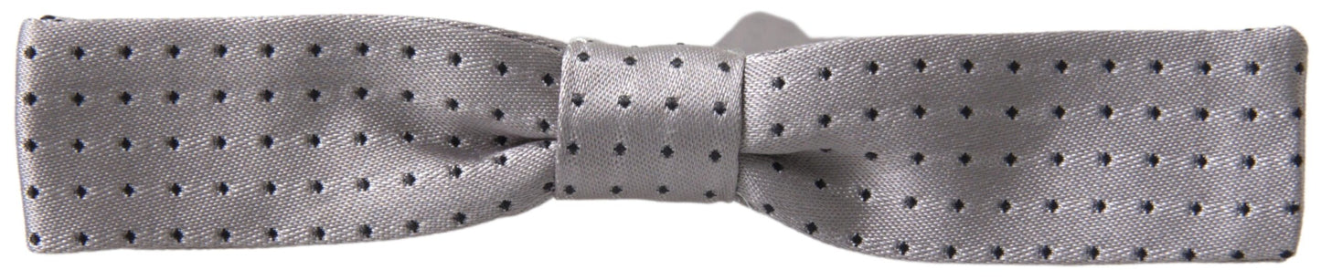 Dolce & Gabbana Elegant Grey Silk Bow Tie