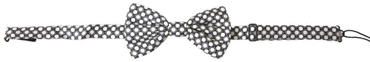 Dolce & Gabbana Elegant Silk Black and White Circle Bow Tie