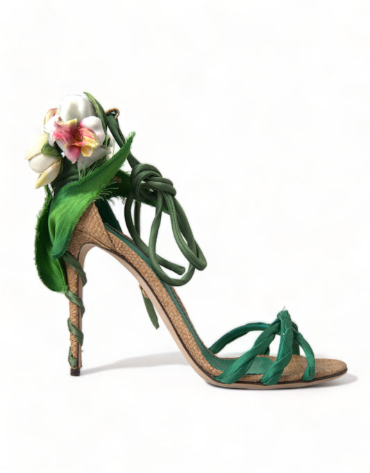 Dolce & Gabbana Emerald Elegance Satin Heels