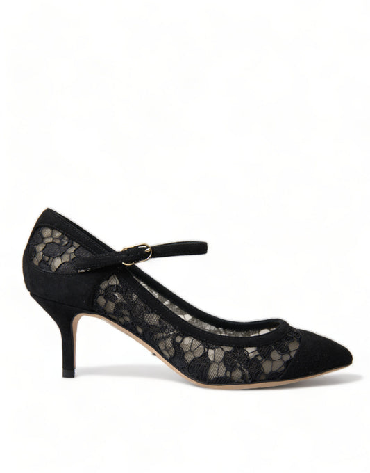 Dolce & Gabbana Elegant Black Taormina Lace Heels