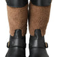 Dolce & Gabbana Black Shearling Leather Long Boots