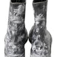 Dolce & Gabbana Chic Black Lace-Up Boots with Gray White Fade