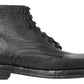 Dolce & Gabbana Equisite Black Lace-Up Leather Boots