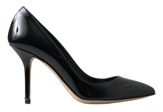 Dolce & Gabbana Black Patent Leather High Heels Pumps Shoes