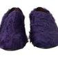 Dolce & Gabbana Purple Sheep Fur Leather Loafers