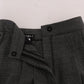 Dolce & Gabbana Gray Wool High Waist Mini Shorts
