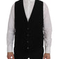 Dolce & Gabbana Black STAFF Cotton Striped Vest