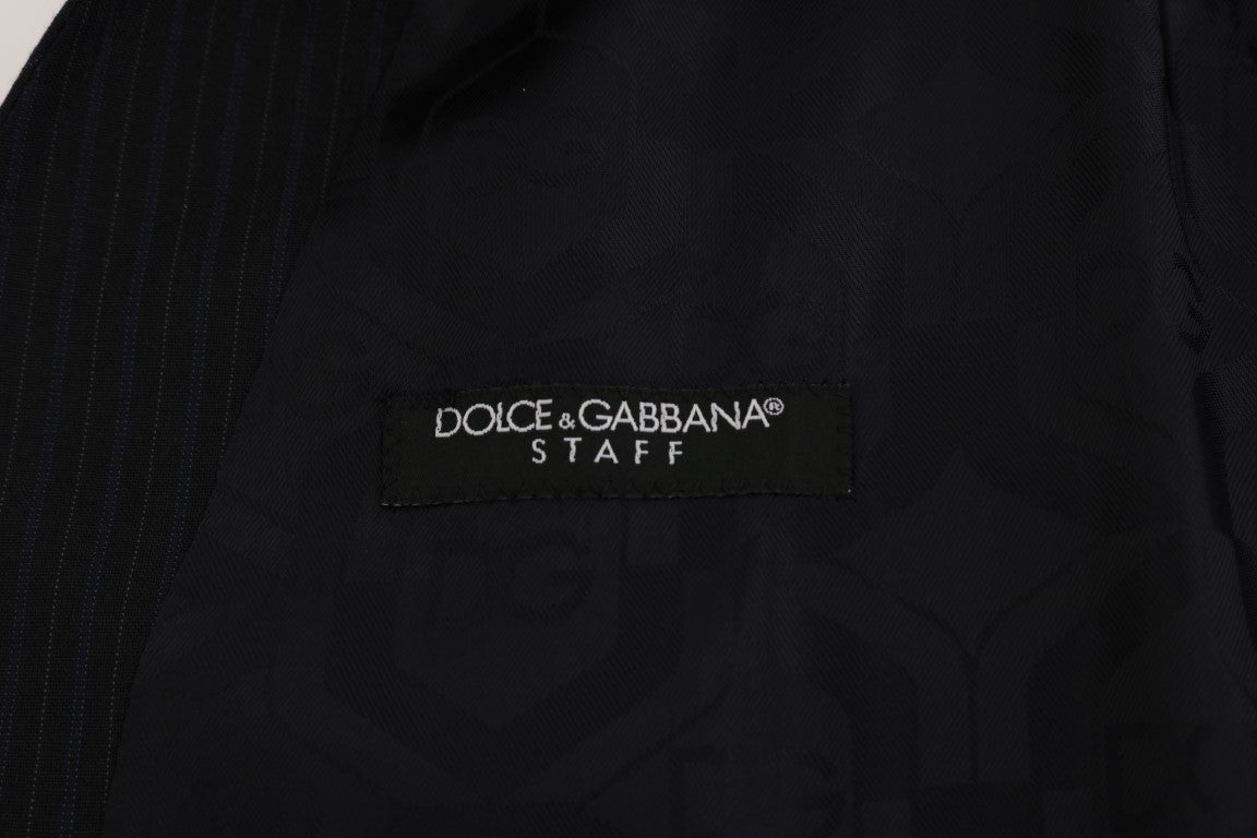 Dolce & Gabbana Sleek Striped Wool Blend Waistcoat Vest