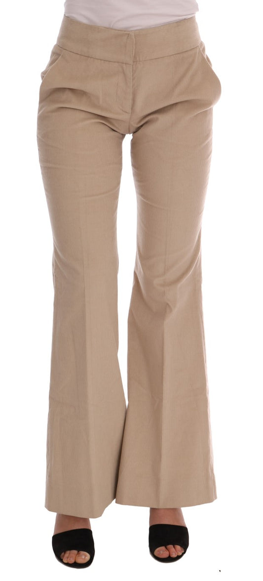Ermanno Scervino Chic Beige Bootcut Flared Pants