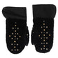 Dolce & Gabbana Black Leather Shearling Studded Gloves